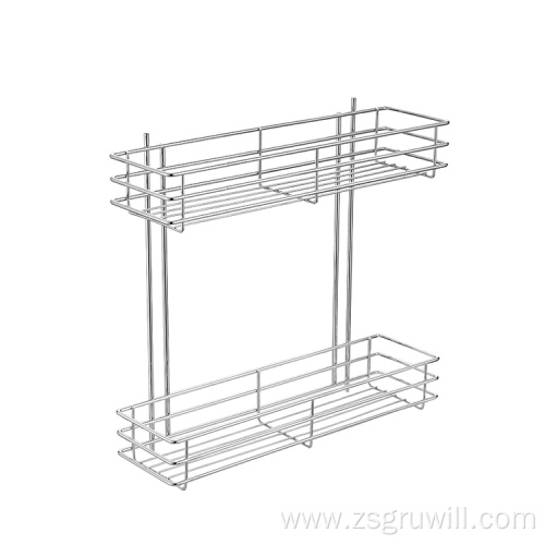 Kitchen double drawer side pull metal basket